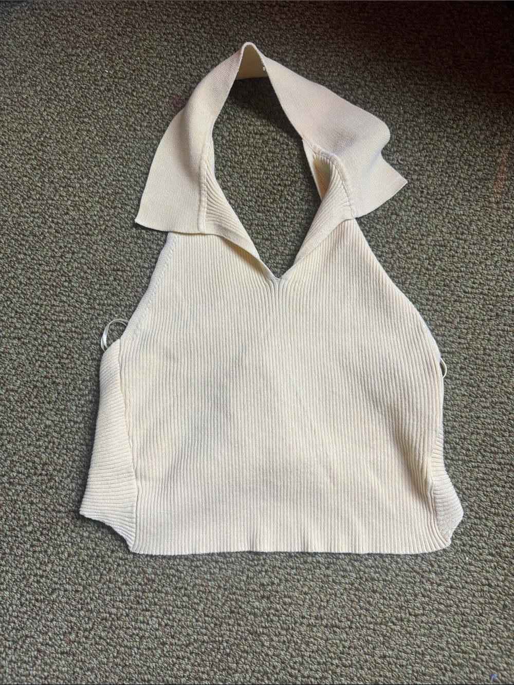 Dreamers By Debut Yellow Knitted Collared Halter